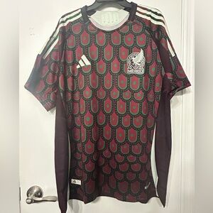 Adidas Mexico Men's Jersey - Green and Burgundy